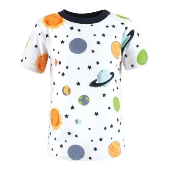Hudson Baby Infant and Toddler Boy Short Sleeve T-Shirts, Solar System Shark image {6}