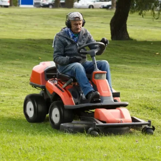 VEVOR Lawn Mower Tires with Rim, 13x5-6" Tubeless Tractor Tires, 2-Pack Tire and Wheel Assembly, Flat-free PU Tires, 3.25"-5.9" Centered Hub, Black image {1}