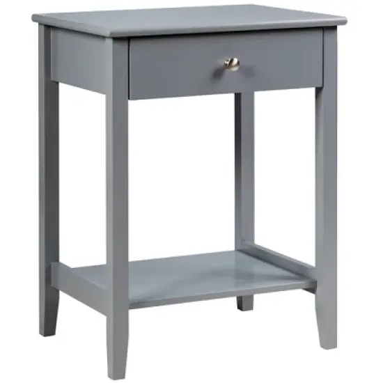 Costway Nightstand End Table Storage Display Bedroom Furniture Drawer Shelf Beside White\Brown\Grey image {10}
