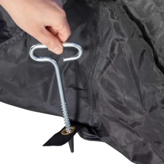 Outsunny 4 Person Insulated Ice Fishing Shelter 360-Degree View, Pop-Up Portable Ice Fishing Tent with Carry Bag, Two Doors and Anchors, Black image {5}