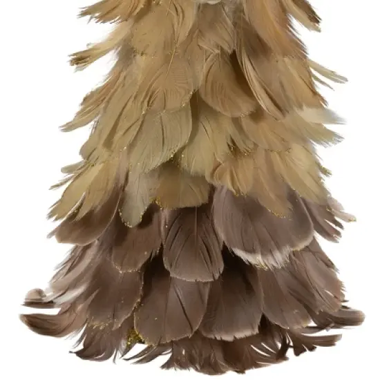 Northlight Feather  Layered Cone Tree Christmas Decoration - 19.5" - Moss Green and Brown image {4}