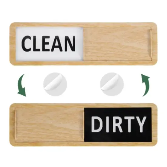Unique Bargains Kitchen Hotel Indicator Wood Clean Dirty Sign Rectangle Dishwasher Magnet image {6}