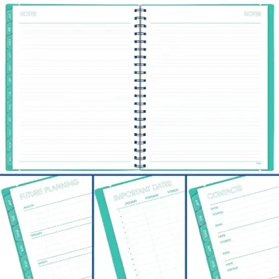 Mead Color Pop LG WM Planner January 2025 - March 2026 Aquatic Awe with Electric Indigo image {2}