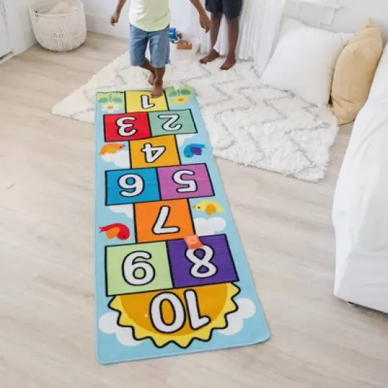Melissa & Doug Hop and Count Hopscotch Game Rug - 3pc (78.5 x 26.5 inches) image {5}