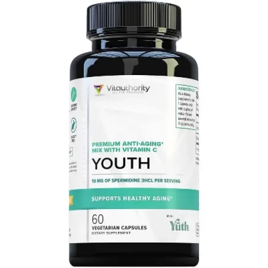 Youth Premium Anti-Aging Mix Capsules, Anti Aging Supplement for Women and Men&rsquo;s Longevity, Brain, Heart, Cell & Skin Support, Vitauthority, 60ct image {6}