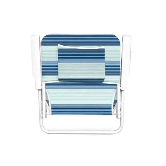 Caribbean Joe Folding Outdoor Portable Beach Chair - Horizontal Stripe image {1}