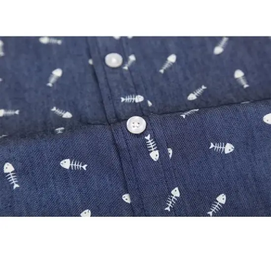 INSPIRE CHIC Men's Short Sleeve Button Down Summer Shirt image {4}