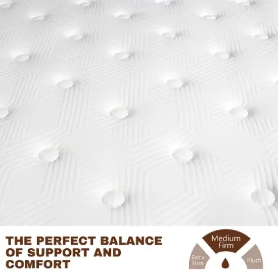 CHEVNI 10/12/14 Inch Mattress in a box Hybrid Spring Memory Foam Medium Firm image {4}