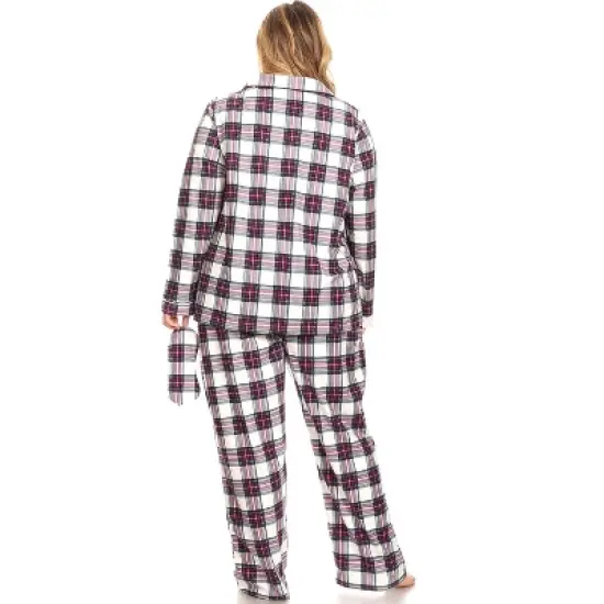 Women's Plus Size Three-Piece Pajama Set - White Mark image {2}