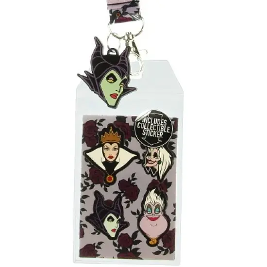 Disney Villains Breakaway Lanyard w/ID Badge Holder and Maleficent Rubber Charm image {1}