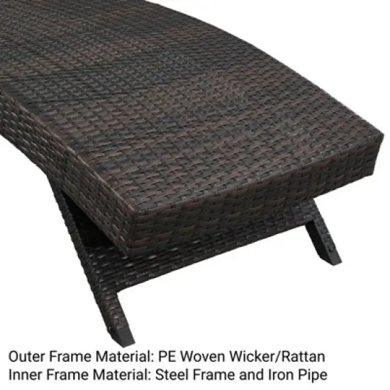 Probe Hues 2 PCS Wicker Patio Lounge Chair with 5-Ajustable Backrest and Pillow image {4}