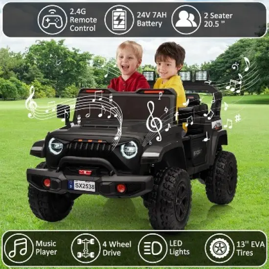 24V Power Wheel 2 Seater Kids Ride On Car,Parent Remote Control,4WD 800W Motor,3 Adjustable Speeds for Ages 3+ image {2}