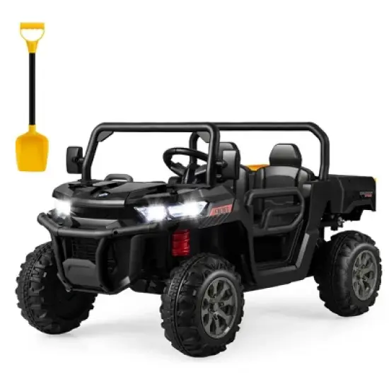 Costway 12V 2 Seater Ride On UTV Dump Truck Remote w/ Electric Dump Bed & Shovel image {8}