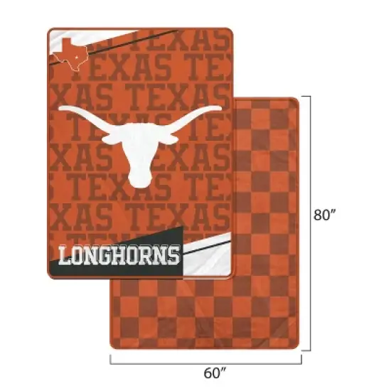 NCAA Texas Longhorns Diagonal Ghost Checker Double Sided Blanket image {2}