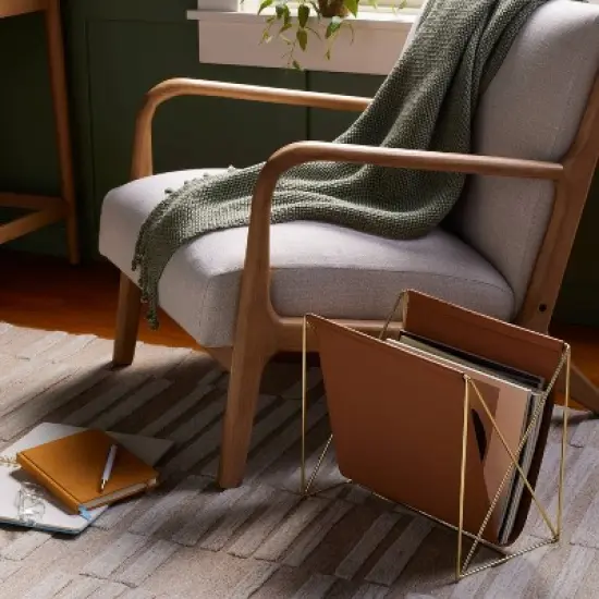 Faux Leather Magazine Organizer Brown - Threshold&trade; image {1}