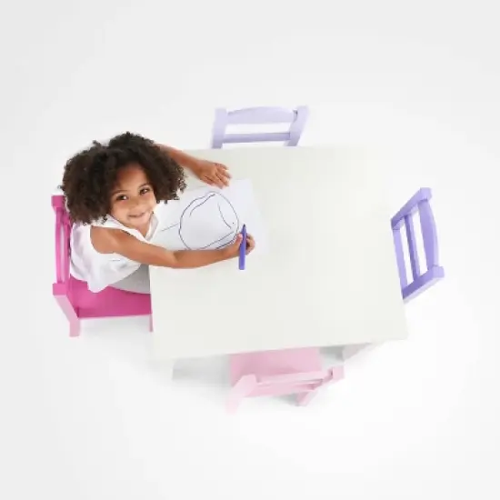 5pc Forever Kids' Wood Table and 4 Chair Set White - Humble Crew image {5}