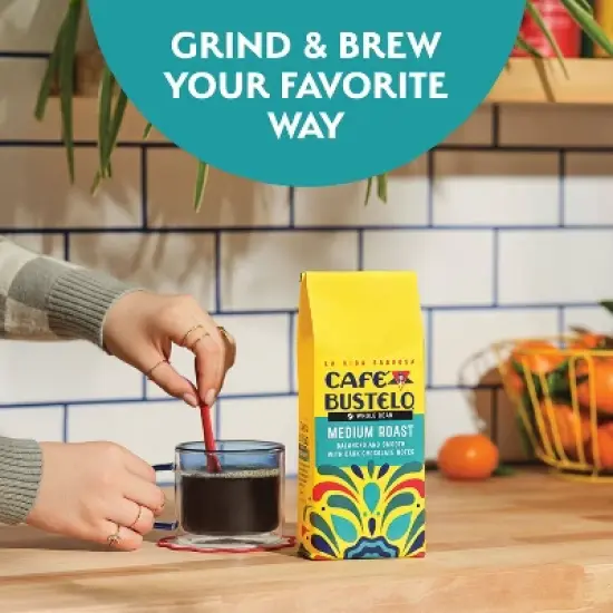 Cafe Bustelo Medium Roast Whole Bean Coffee - 10oz image {2}