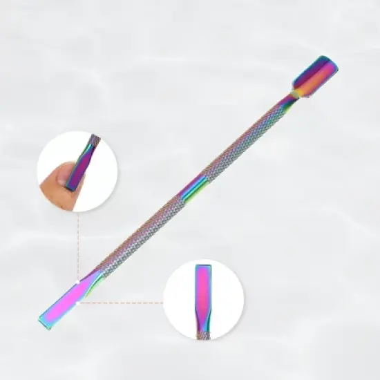 Unique Bargains Stainless Steel Double Head Cuticle Pusher Set Assorted Color 3 Pcs image {3}