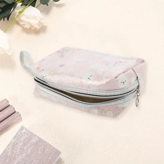 Unique Bargains Women's Portable Rabbit Sequin Makeup Bag 1 Pc image {2}