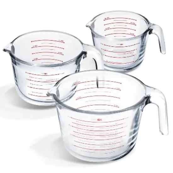 JoyTable Glass Measuring Cups Set, Liquid Measuring Cups, Glass Measuring Cup Set image {9}