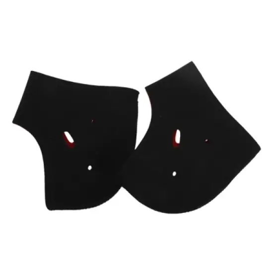Unique Bargains Warm Heel Protectors Black Red 1 Pair image {4}