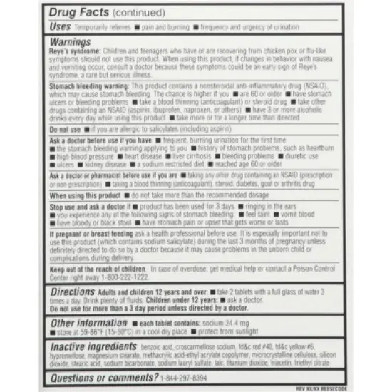 Cystex +UTI Bacteria Control Dual Action Pain Relief 48 Tablets image {1}