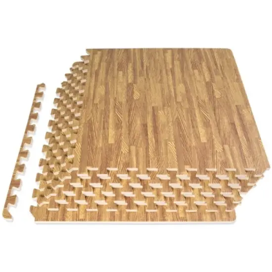 ProsourceFit Wood Grain Puzzle Mat, 1/2-in, 24 Sq Ft - 6 Tiles image {10}