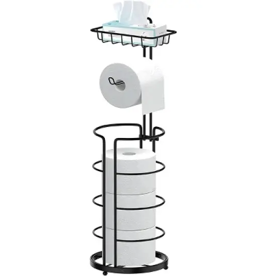 Tissue Paper Roll Stand, Bathroom Toilet Paper Storage Holder, Floor Standing Toilet Paper Dispenser image {12}