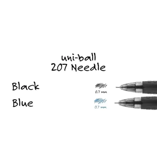 uni-ball uniball 207 Needle Retractable Gel Pens Medium Point 0.7mm Black Ink Dozen (1736097) image {6}