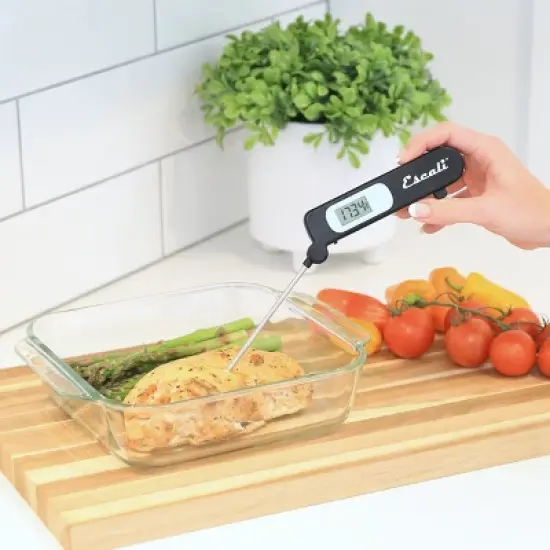 Escali Folding Digital Thermometer: Stainless Steel, Black, Kitchen & Refrigerator Use, -49 to 392&deg;F, Battery Included image {6}
