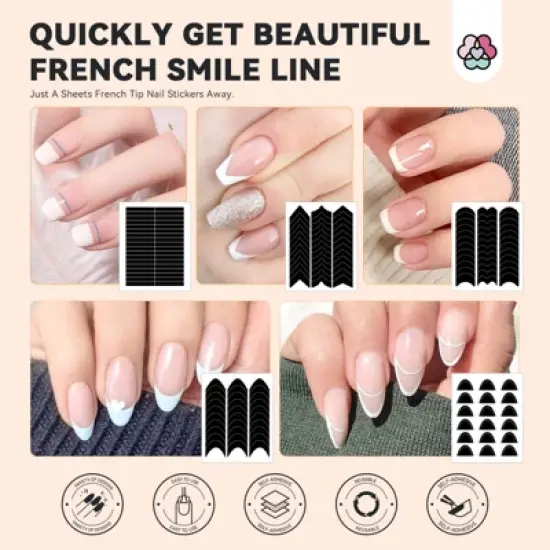 SAVILAND Soft Nail Sponges for Ombre: Gradient Nail Art Sponges with Grabbing Pen, Easy French Tip Stickers for Beginner image {5}