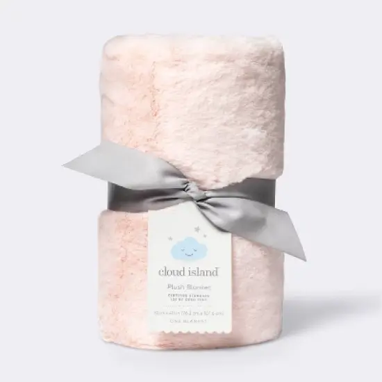 Solid Satin Edge Plush Blanket - Cloud Island&trade; Pink image {3}