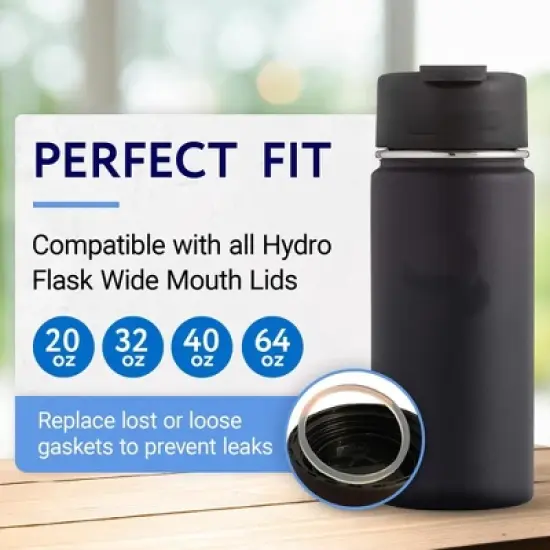 Impresa 3 Gaskets For Hydro Flask Wide Mouth Lid - No BPA / Phthalate / Latex image {1}