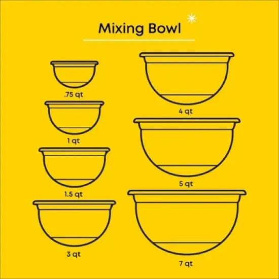 JoyJolt Stainless Steel Mixing Bowls with Silicone Base & Lids - Set of 7 - Silver/Black image {7}