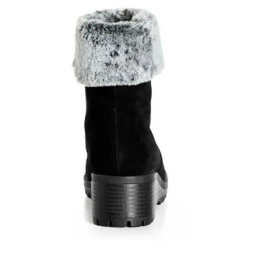 Women's WIDE FIT Callie Ankle Wedge - black | EVANS image {2}