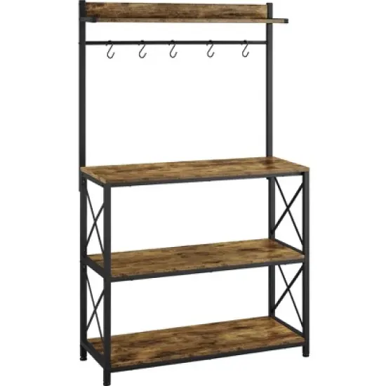 Yaheetech 4-Tier Kitchen Storage Rack with 5 S Hooks image {7}