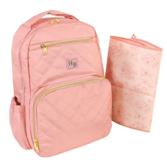 Hudson Baby Premium Diaper Bag Backpack and Changing Pad, Blush, One Size image {5}
