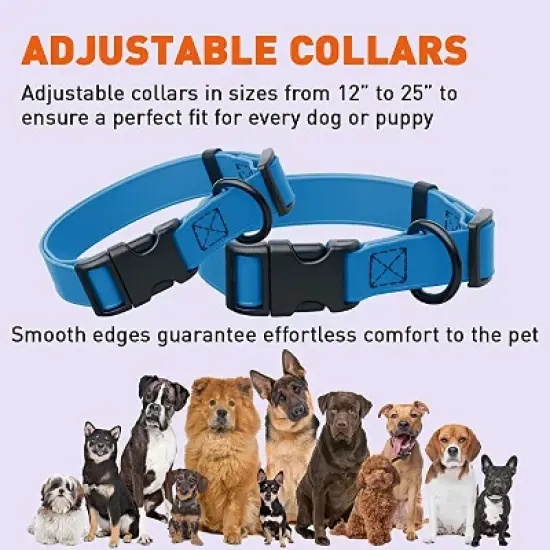 Dogline Biothane Waterproof Collar with QR Buckle Dogline Blue image {5}