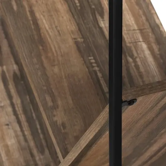 60.25" 5 Shelf Slanted Mix Material Reclaimed Wood Look Bookcase Brown/Black - EveryRoom image {8}