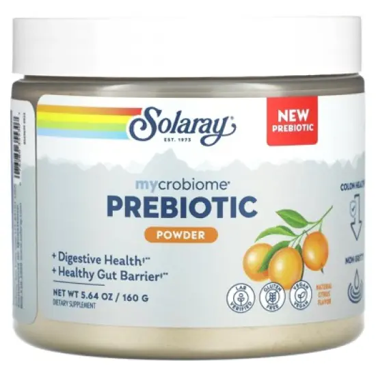 Solaray Mycrobiome Prebiotic Powder, Natural Citrus, 5.64 oz (160 g) image {2}