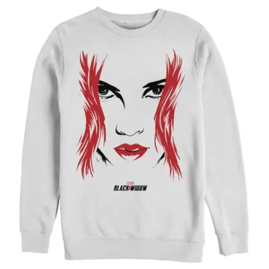 Men's Marvel Black Widow Painted 80's Face Sweatshirt image {2}