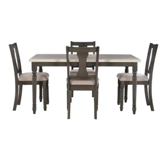 5pc Reagan Dining Set Gray - Powell Company image {1}