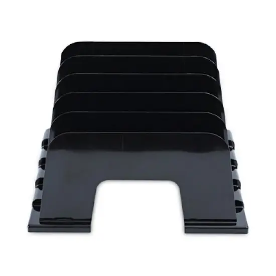 Universal Recycled Plastic Incline Sorter, 5 Sections, Letter Size Files, Black, 13.25" x 9" x 9" image {5}