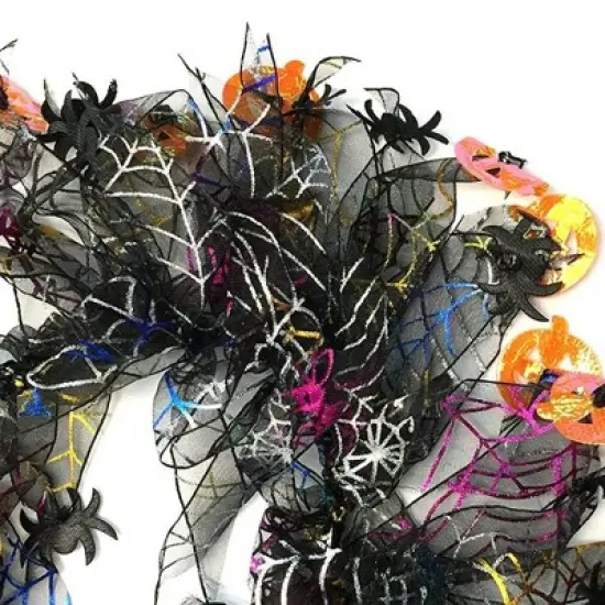 Midlee Pumpkin & Spider Web Halloween Decorative Dog Collar image {2}