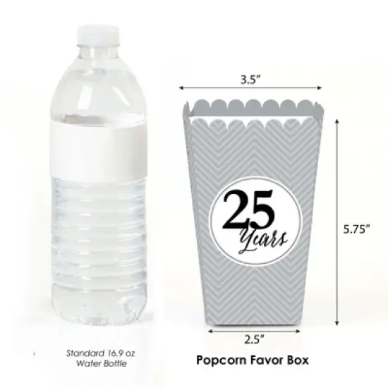 Big Dot of Happiness We Still Do - Silver 25th Wedding Anniversary Party Favors Popcorn Treat Boxes - Set of 12 image {1}