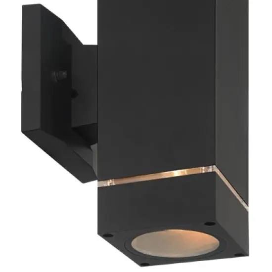 Possini Euro Design Skyridge 11 3/4" High Mid Century Modern Outdoor Wall Light Fixture Mount Porch House Exterior Up-Down LED Bulb Black Aluminum image {2}