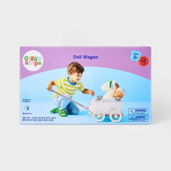 Doll Wagon for 14" - 16" Dolls - Gigglescape&trade;: Baby Doll Accessory, 100% Recycled Material, Includes Stroller image {2}