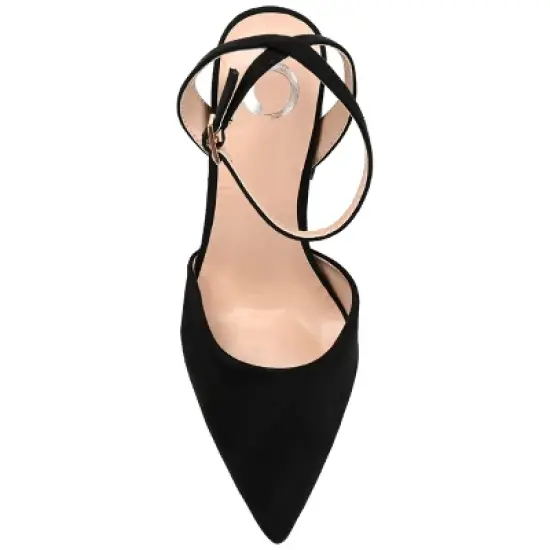 Journee Collection Womens Tyyra Buckle High Block Heel Pointed Toe Pumps image {3}