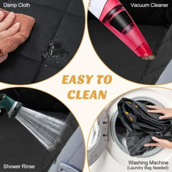 Costway Dog Car Seat Cover for Small & Medium Dogs w/ Mesh Window Safety Belt for Car image {9}