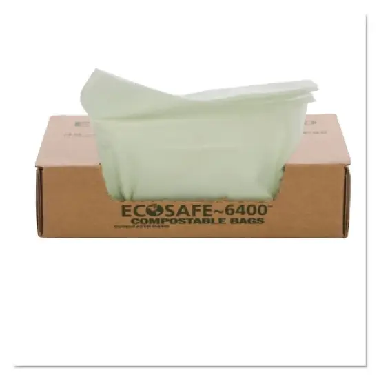 Stout by Envision EcoSafe-6400 Bags, 32 gal, 0.85 mil, 33" x 48", Green, 50/Box image {4}